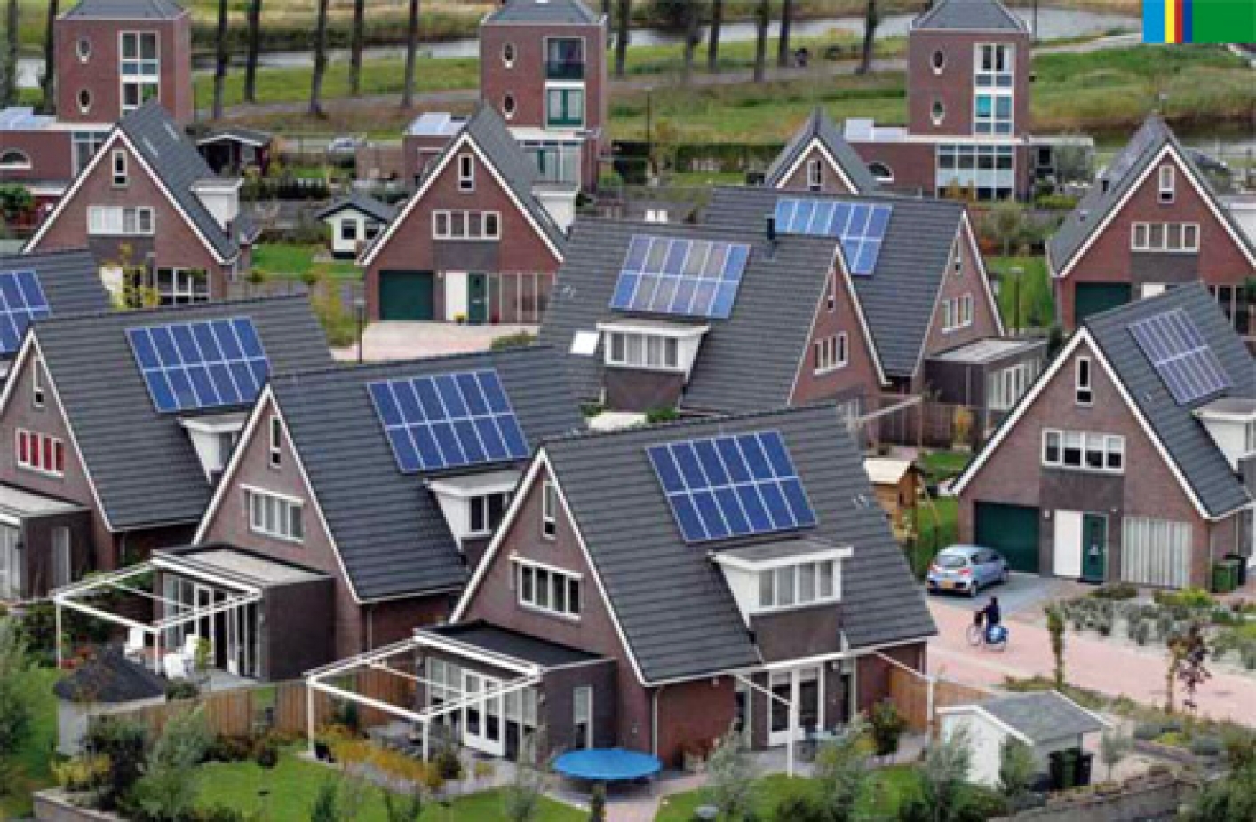 Foto Huizen met zonnepanelen