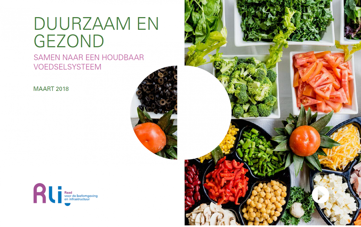 Cover met foto van diverse groenten en de titel Duurzaam en gezond
